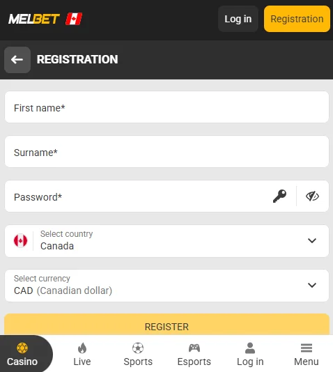 Filling in Personal Details